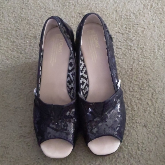 Sparkly black wedges - Picture 5 of 5